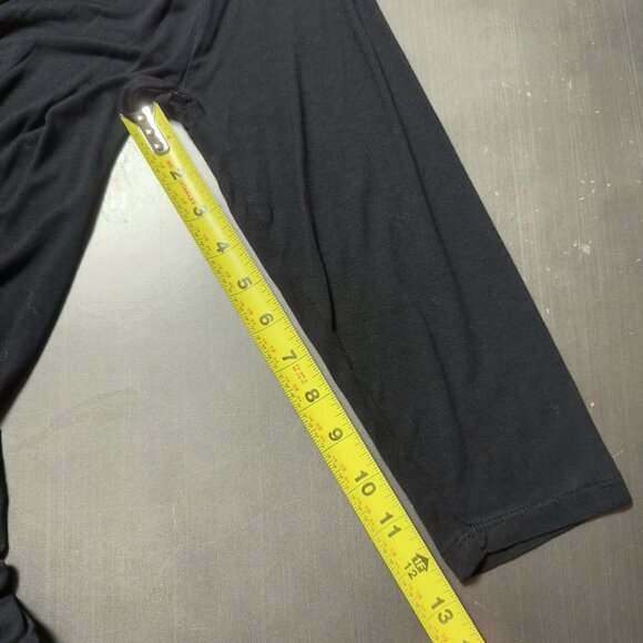 Design History Black Ruched Lightweight Long Tunic Pleated Stretch 3/4 Sleeve XL - Picture 9 of 10